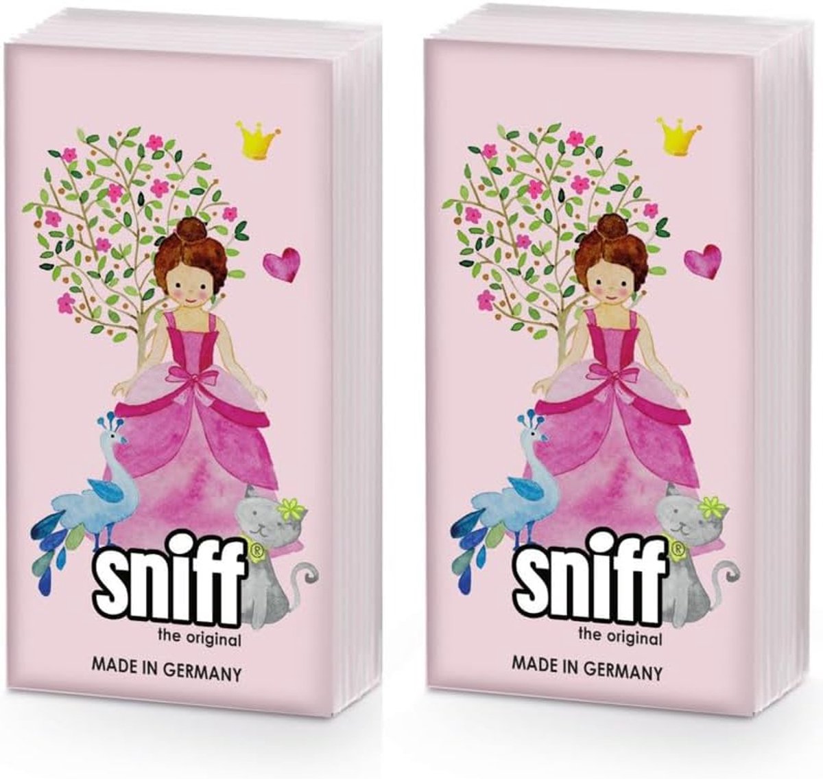 Kinder Zakdoeken - Papieren Tissues - Dagelijks Gebruik - Prinses Dieren Print - 20 Stuks - Roze