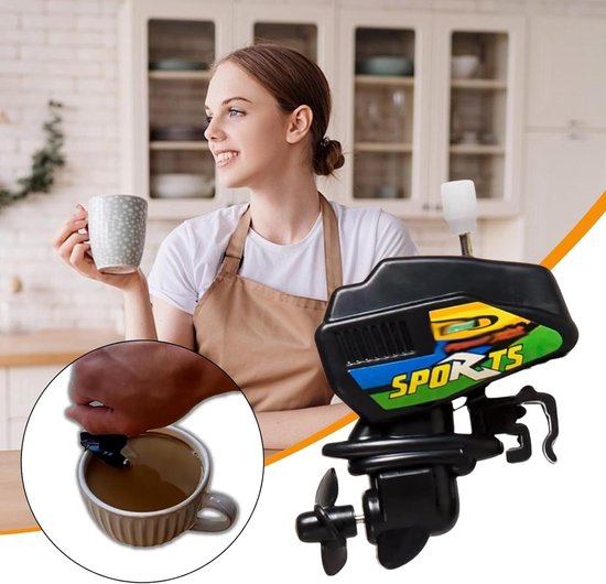 Opwindbaar Drank Gadget - Koffiemixer Roerder - Drankjes Mengen - Uniek Propellerontwerp - 65 cm Lengte - Meerkleurig — afbeelding 5