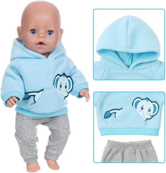 Poppenkleding Set - Poppenkleding - Poppen aankleden - Set van 2 - 43-46 cm - Lichtblauw — afbeelding 4