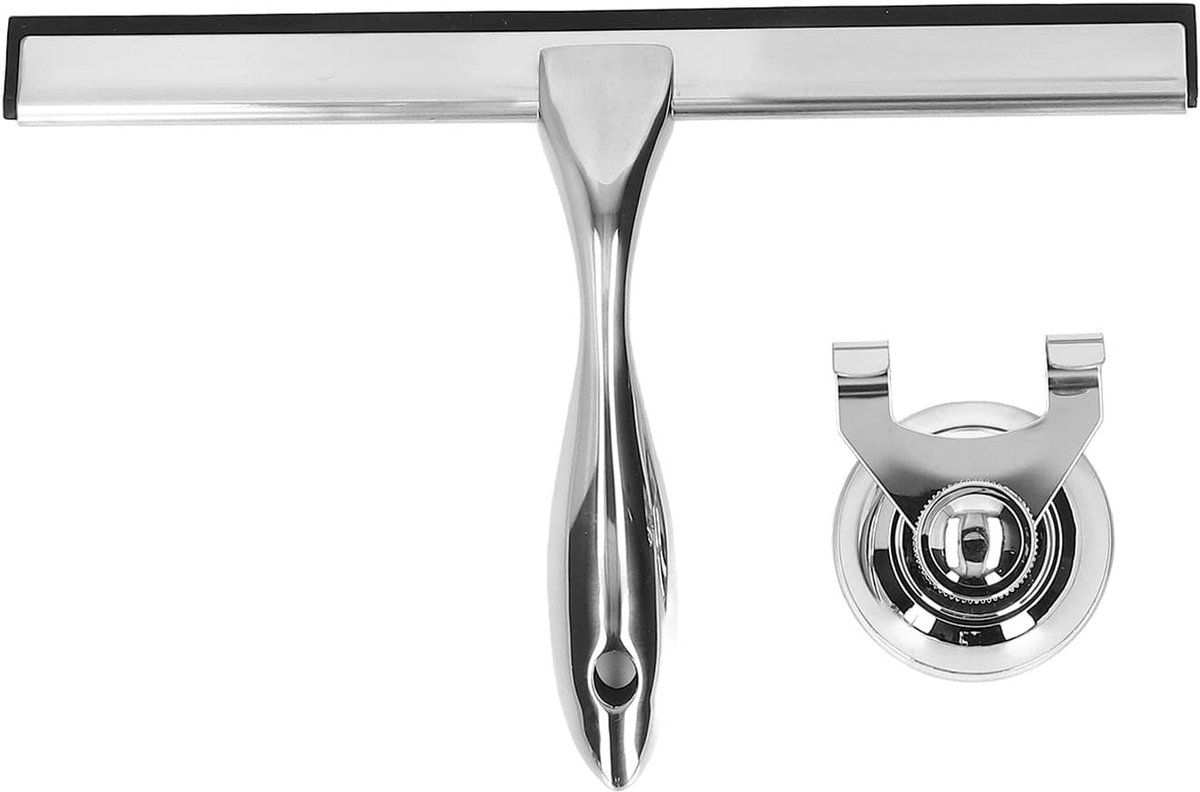 Douchewisser Raamwisser - Glas Schoonmaker - Badkamer Schoonmaken - Roestvrij Staal Rubber - 233 Gram