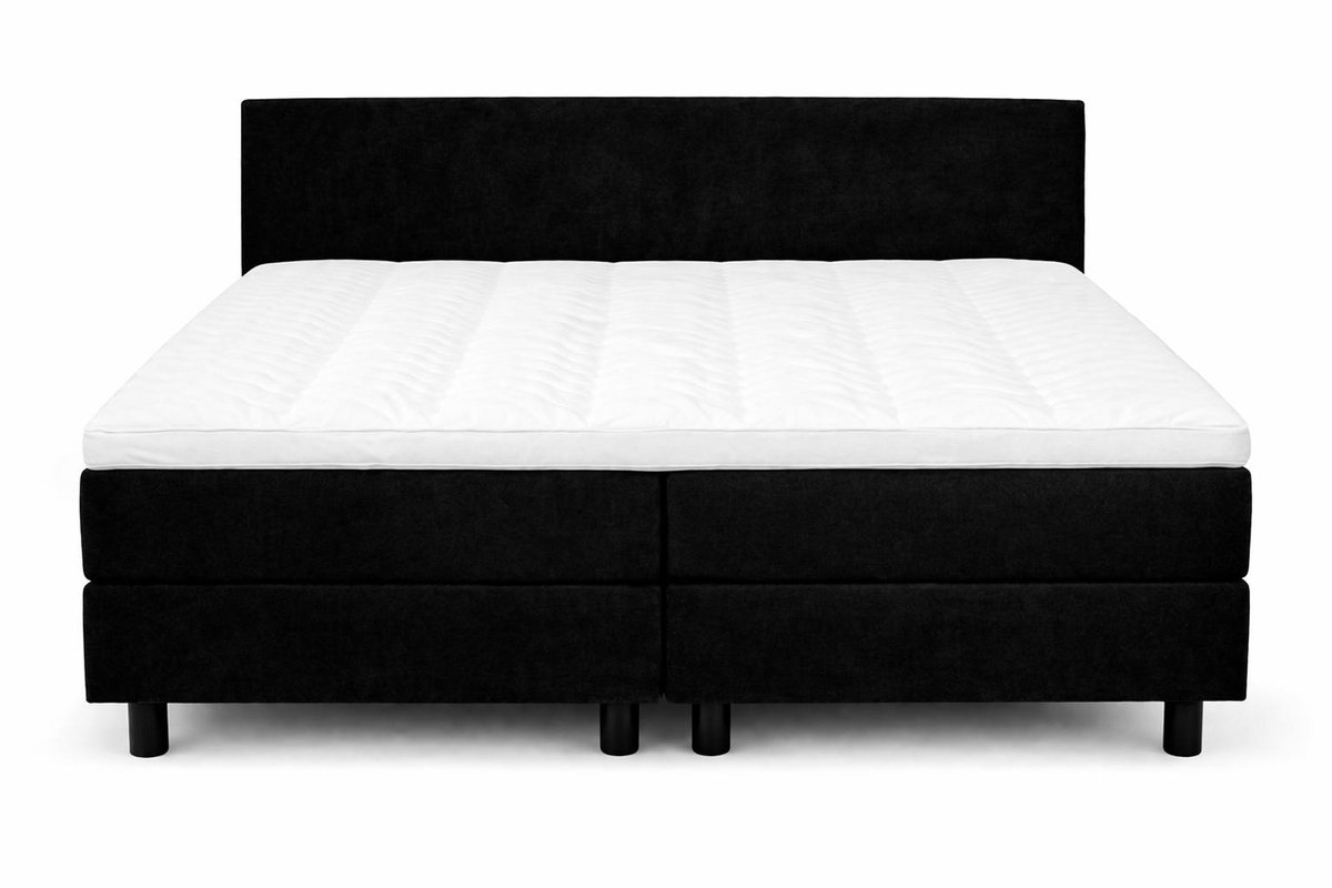 Boxspring Ayla Royal - 120x210 Compleet - Zwart Glad - Ayla Matrassen - 1 persoons