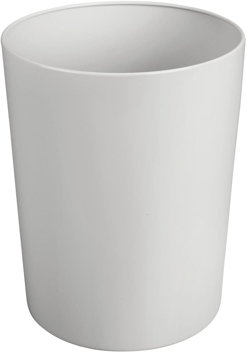 Prullenmand - Afvalbak - Thuis en kantoor - Compacte ronde vorm - 20 x 20 x 25 cm - Lichtgrijs