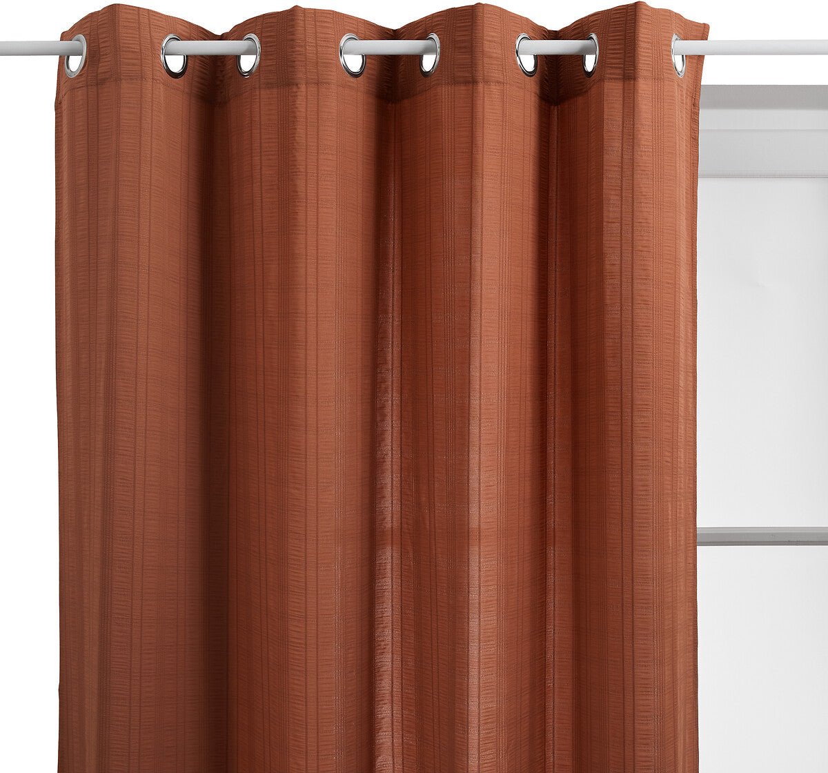 Atmosphera Noa Polyester Gordijn 140x240cm - Kant en klaar met ringen - Terracotta