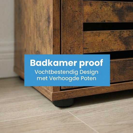Monza Home® Badkamerkast Kolomkast Opbergkast - 167x39.5x30 cm - Vintage Bruin