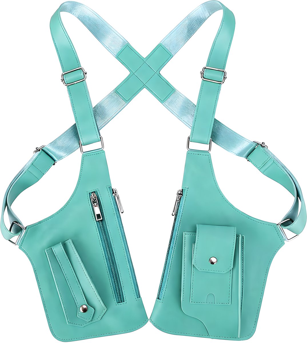 Kahil Schoudertas Heren Crossbody Anti-diefstal - Verborgen Rits - Verstelbare Band - Mintgroen