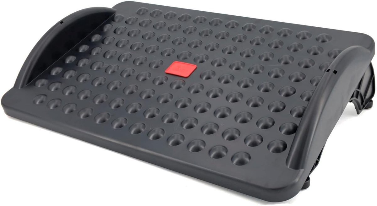Kantoor Voetsteun - Ergonomische Voetenbank - Comfortabel Werken - Gerecycled Kunststof - 42 x 29 x 75 cm - Zwart