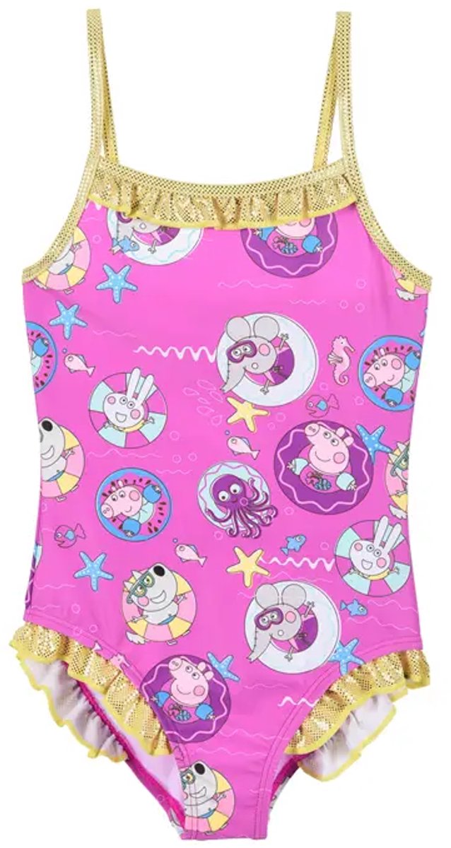 Peppa Pig Badpak Meisjes – Roze – Ruffle Details – Maat 116 – Officiële licentie