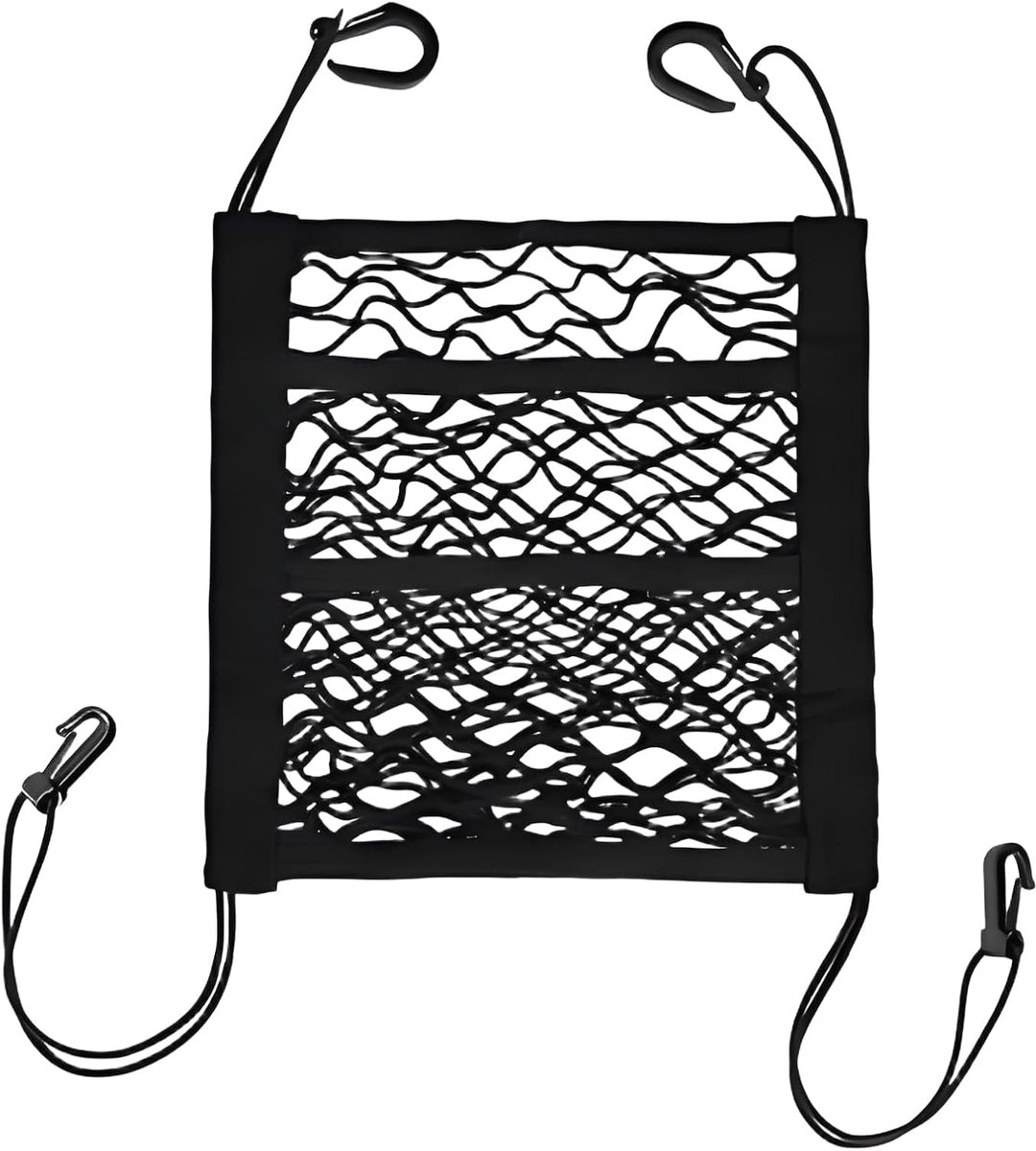 Autonet Organizer - Hondenbarrière Net - Veilig Rijden - Drie Lagen Opbergruimte - 30x25 cm - Zwart