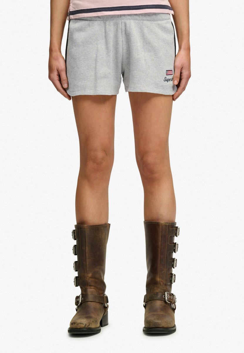 Superdry Athletic Essentials retroshort met wafeltextuur Dames Korte broeken Grijs