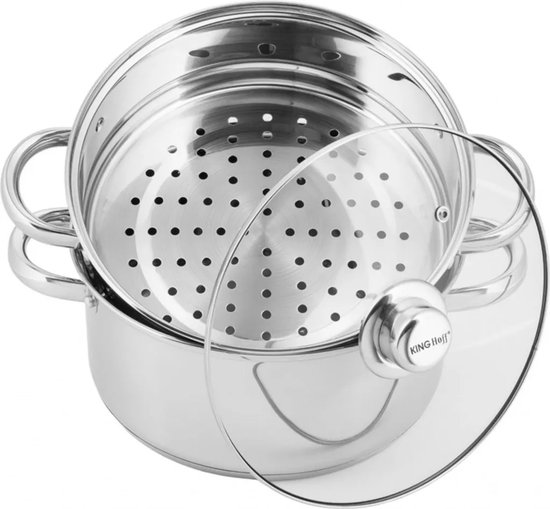 Kinghoff 3318 stoompan - Ø24 cm - rvs - alle warmtebronnen