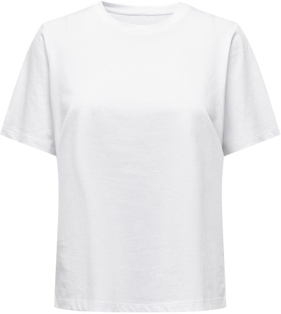 Un t-shirt blanc uni à manches courtes.