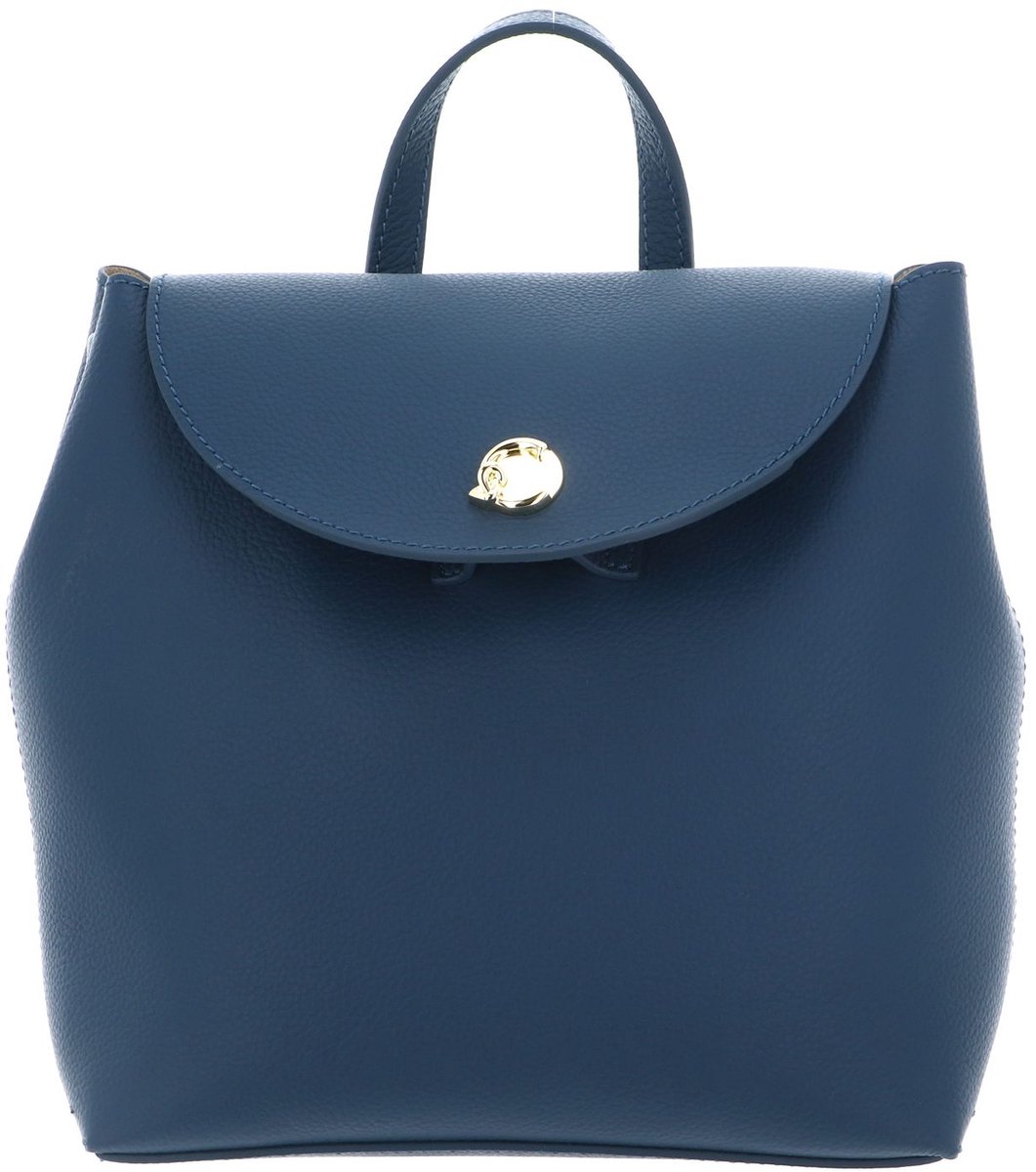 COCCINELLE Leren rugzak Nikla Mini Bag Double Grainy Leather Deep Blue / Sandshell petrol