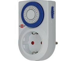 Brennenstuhl Timer MMZ 20, mechanische tijdschakelklok wandcontactdoos (dagschakelklok, met verhoogde contactbeveiliging voor binnen)
