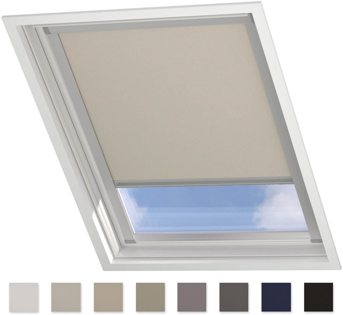 DTCH® Dakraam Rolgordijn Verduisterend - Trend - Sand - voor VELUX: SK06