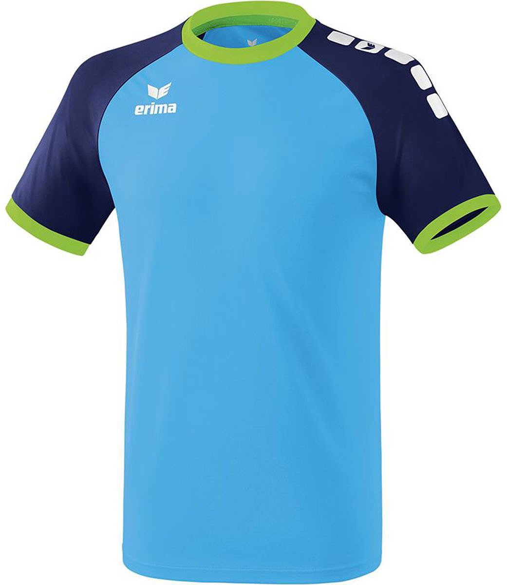 Erima Zenari 3.0 Shirt Korte Mouw Heren - Curaçao / New Navy / Green Gecko | Maat: 3XL