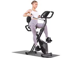 Hometrainer - Opvouwbaar - Fitness apparaat - Hometrainer Fiets - 8 Weerstandsniveaus - Hartslagsensoren - LCD-scherm – Stationaire Fitness Fiets - Indoor Cycling