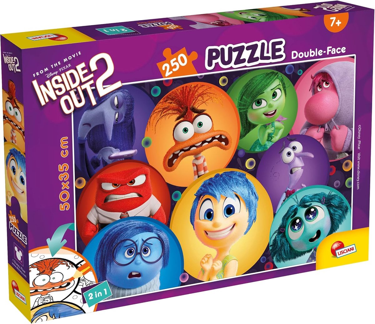 Puzzel 250 Stukjes - Film Puzzel Maxi - Kinderen Spelen - Dubbelzijdig Kleurbaar - 50x35cm