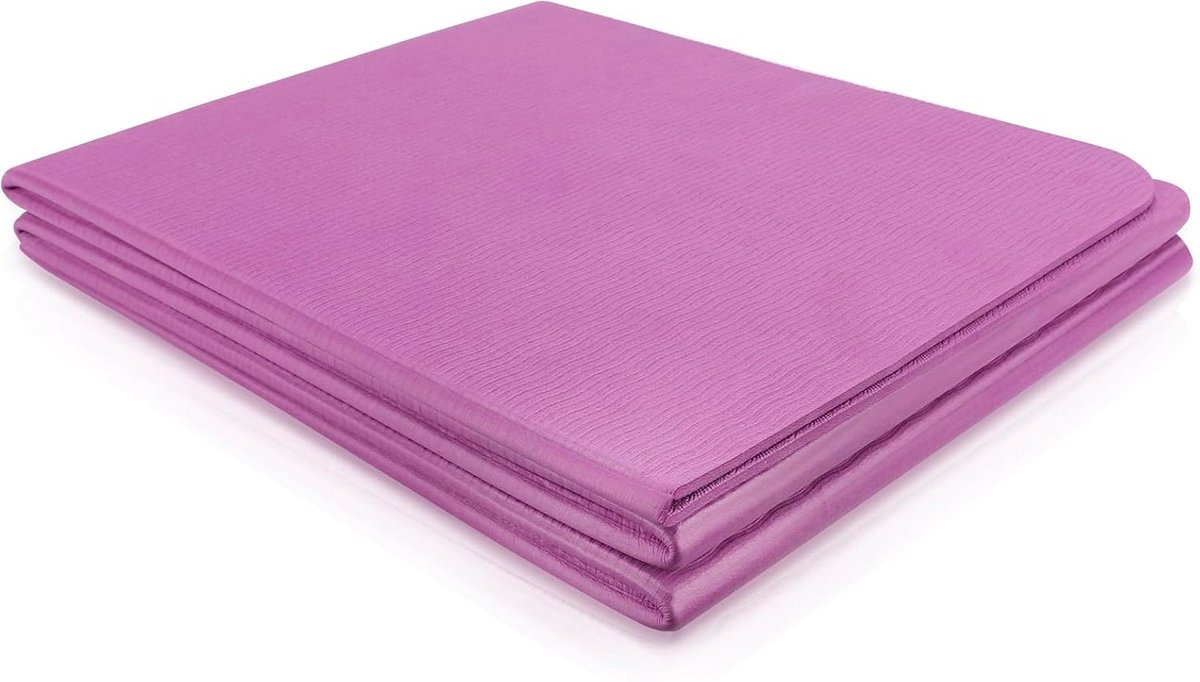 Reizen Yogamat - Opvouwbare Sportmat - Fitness Pilates - Scheurbestendig TPE - 183x61x0.5 cm - Paars