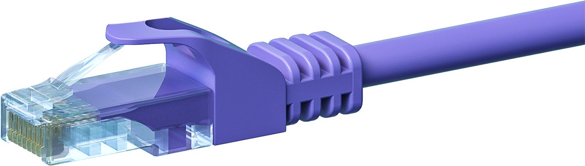 Bol.com Danicom CAT5e UTP patchkabel - 2 meter paars - CCA - netwerkkabel - internetkabel - UTP kabel - RJ45 - 1000 mbit/s aanbieding