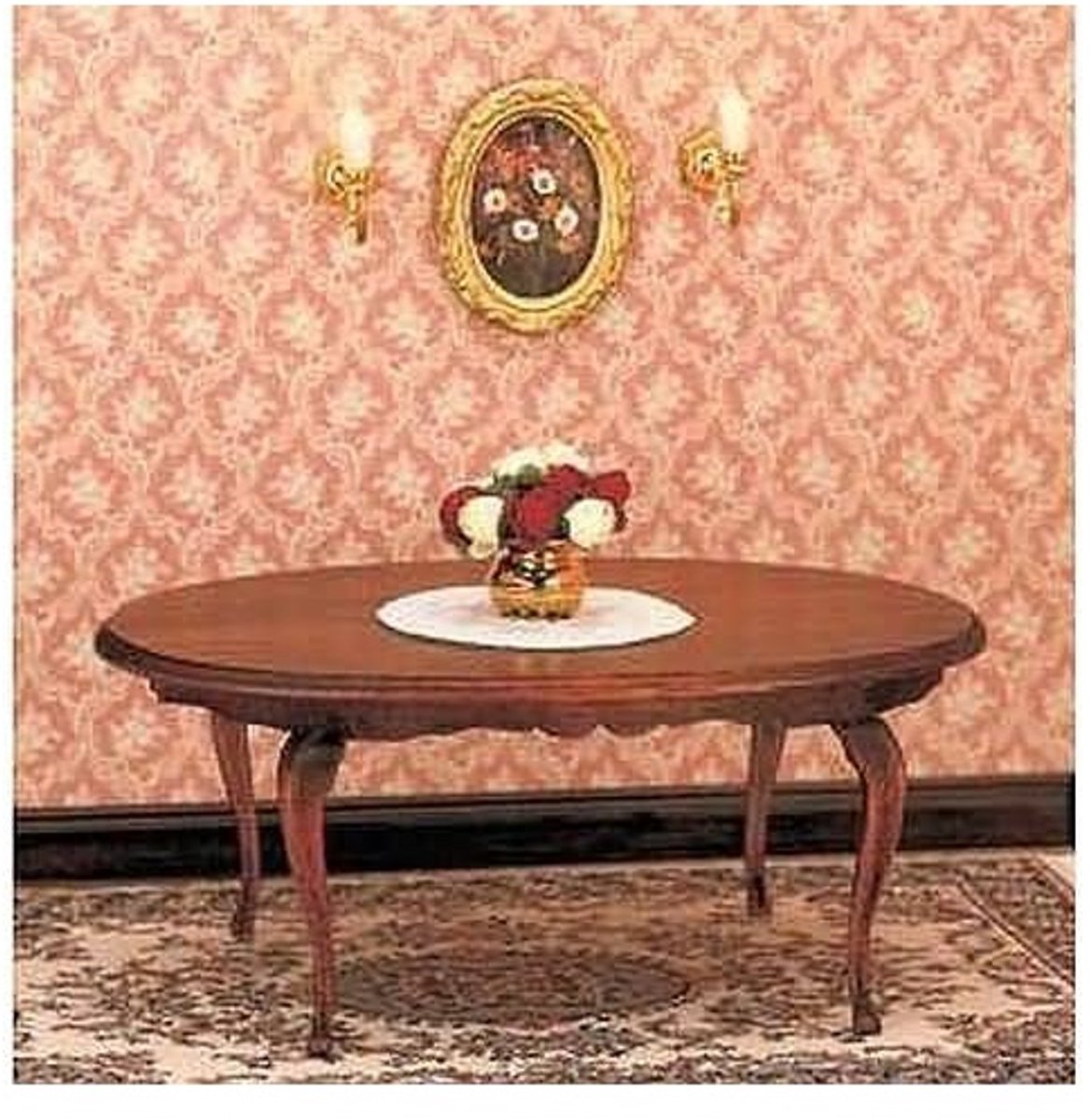 Mini Mundus 40076 Queen Anne Tafel 1/12 – Houten Miniatuur Tafel – Poppenhuis Meubels Bouwpakket
