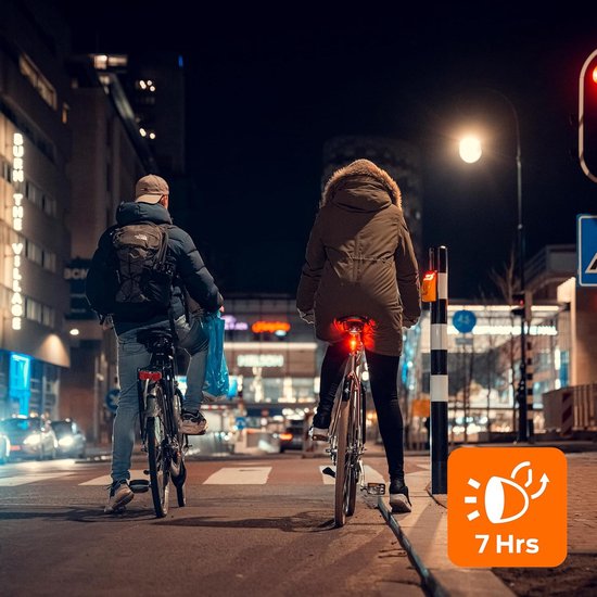 Fiets Achterlicht - Led Remlicht - Veilig Fietsen - USB Oplaadbaar - 7 Uur Batterij - Rood — afbeelding 3