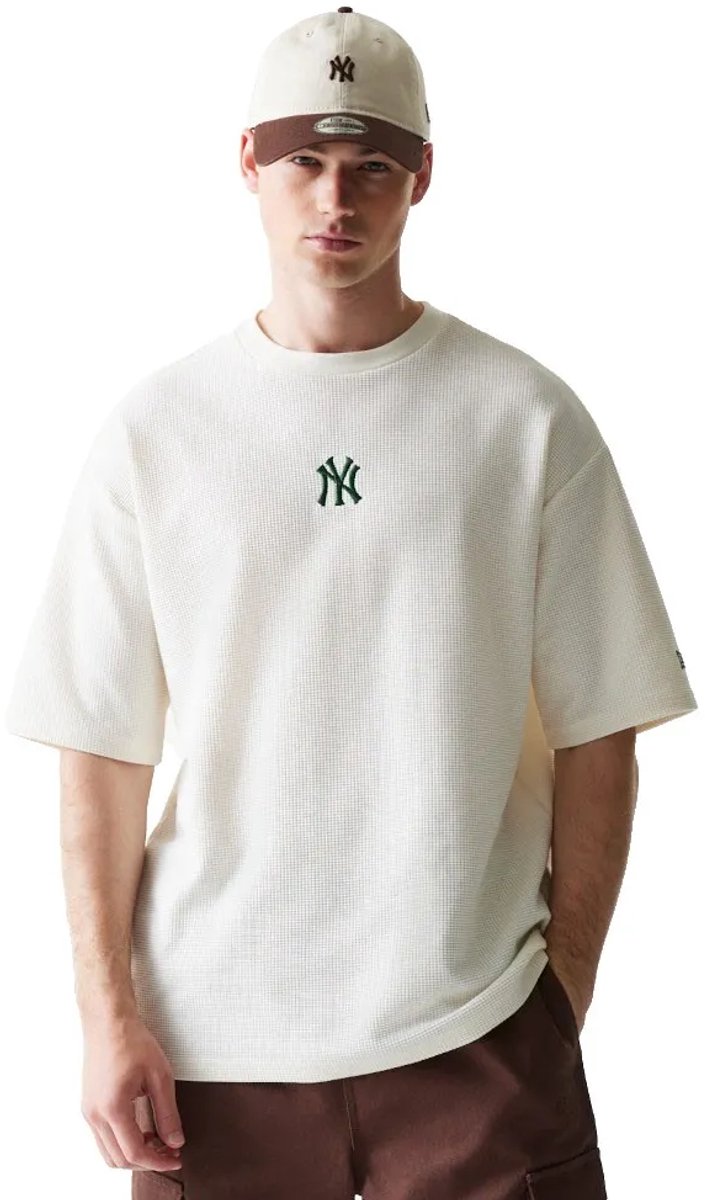 New Era Mlb Waffle New York Yankees T-shirt Met Korte Mouwen S Man Wit
