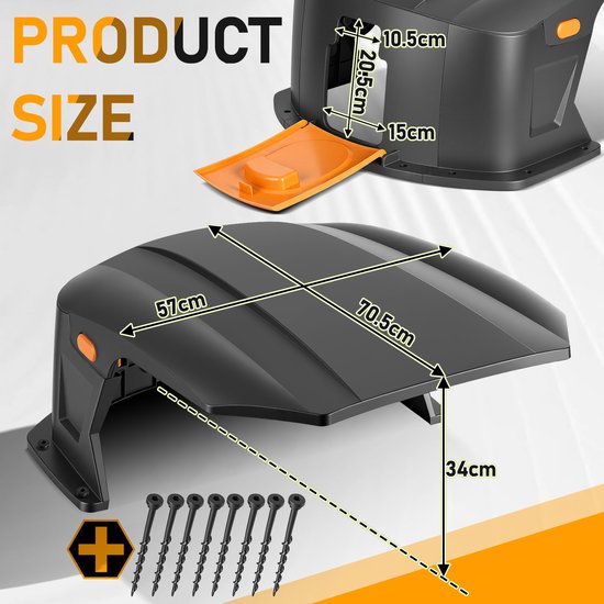 Garage voor grasmaaier Dak voor robotmaaier Accessoires voor robotmaaier Opvouwbare beschermhoes van Merkloos	 — afbeelding 2