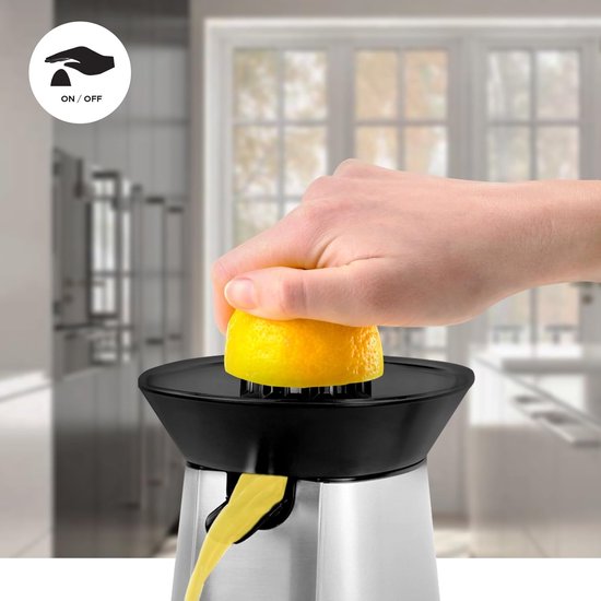 Citruspers - Sinaasappelpers Citroenpers - Vers sap maken - Dubbele perskegels - 100 Watt - Zilver — afbeelding 4