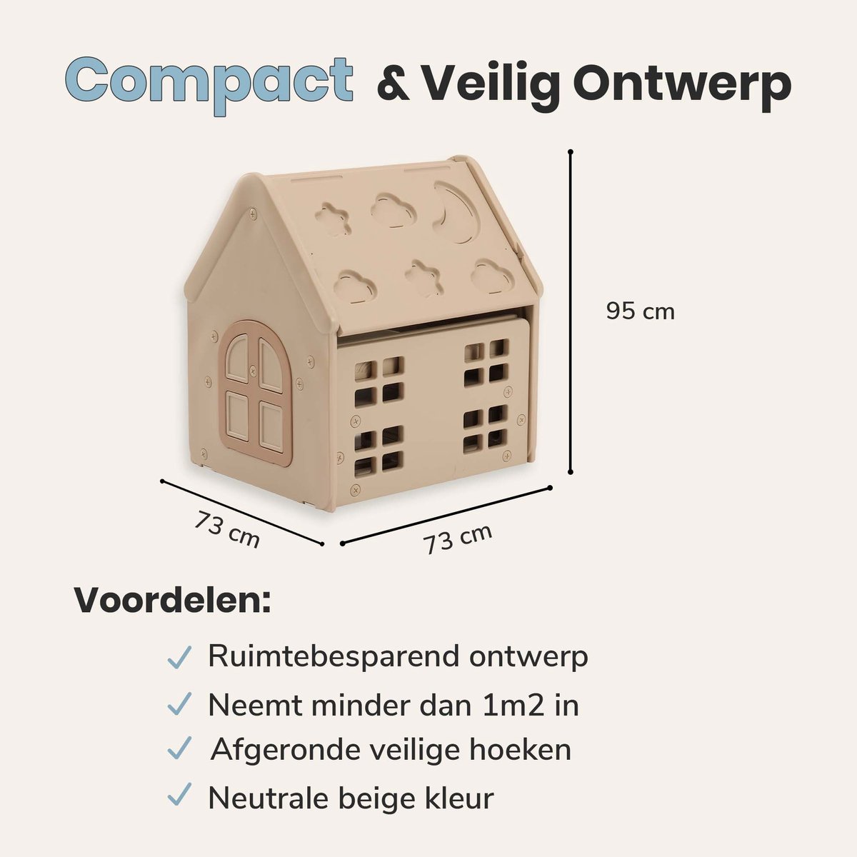 ComfyKidz 4 in 1 Speelhuis & Leerhuis incl. Opbergbank - Voor zowel Binnen & Buiten gebruik – Bouwtafel + Tekenbord + Bureau — afbeelding 7