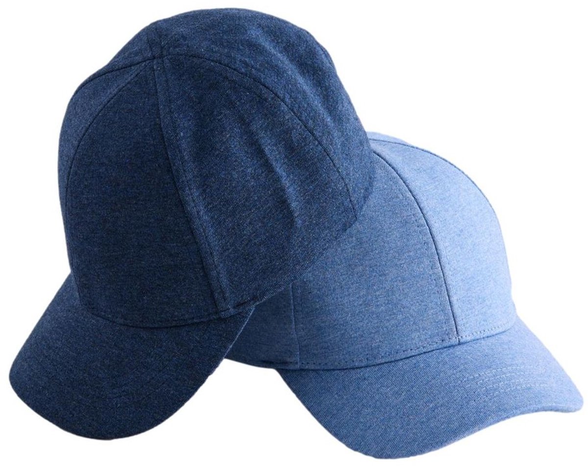 Next - Jongens - Set van 2 petten van gemêleerde jersey - Blauw