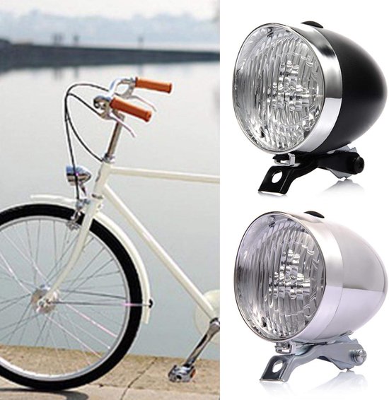 Fiets Koplamp - Retro Voorlicht - Veilig Fietsen - Twee Lichtstanden - IPX6 Waterdicht - Zwart — afbeelding 2