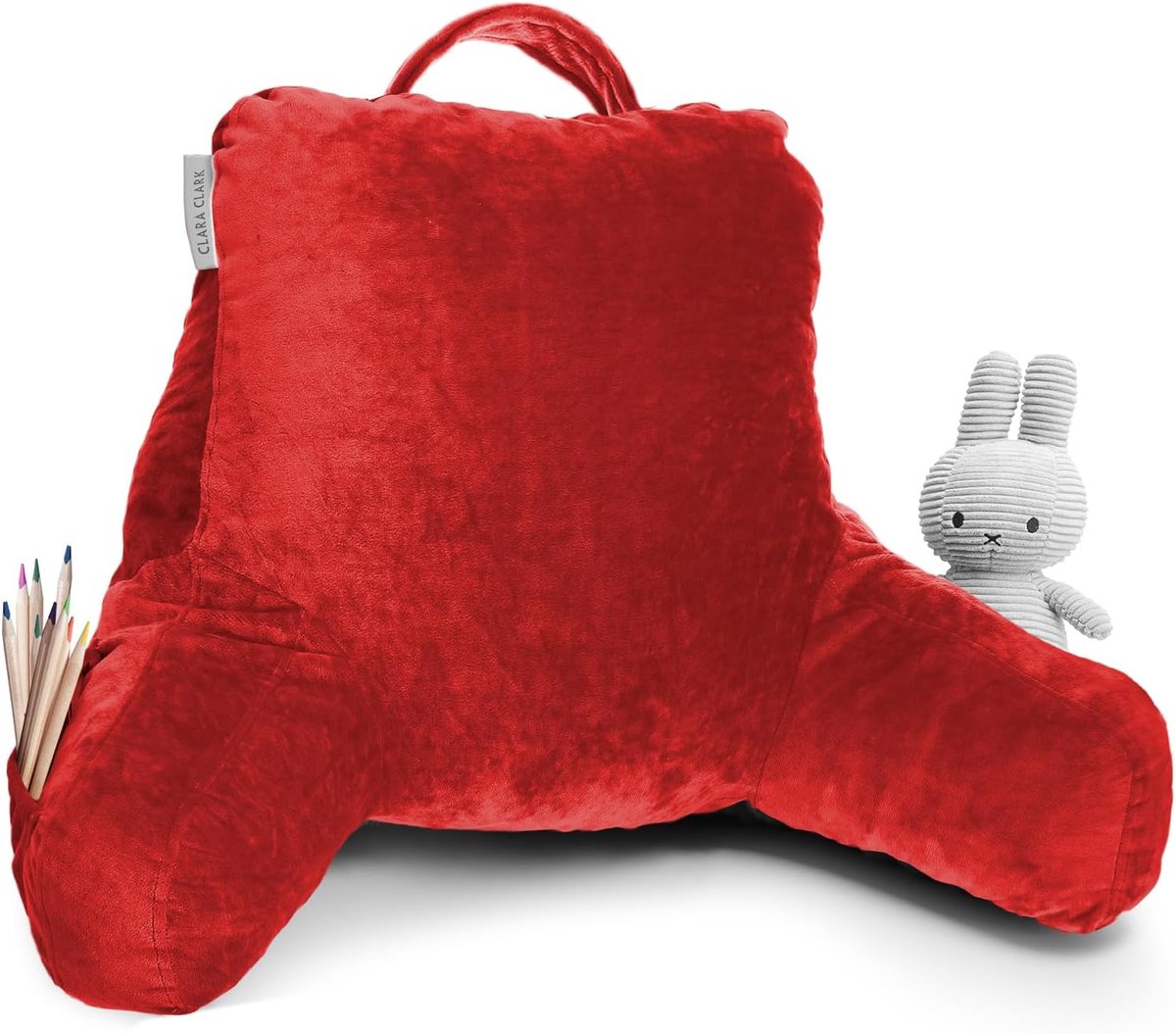 Leeskussen Kinderen - Rugsteun Kussen - Zitten Bed - Traagschuim Vulling - Petite Small - Rood