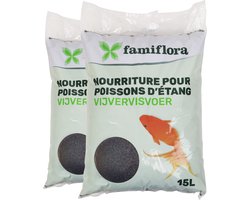 Famiflora Premium Select Steurvoer - 2x 15L - 6mm Zinkende Korrel - Hoog Eiwitgehalte - Volledig Visvoer voor Gezonde Groei - Zinkende korrels zodat zelfs bodemvissen eenvoudig kunnen eten