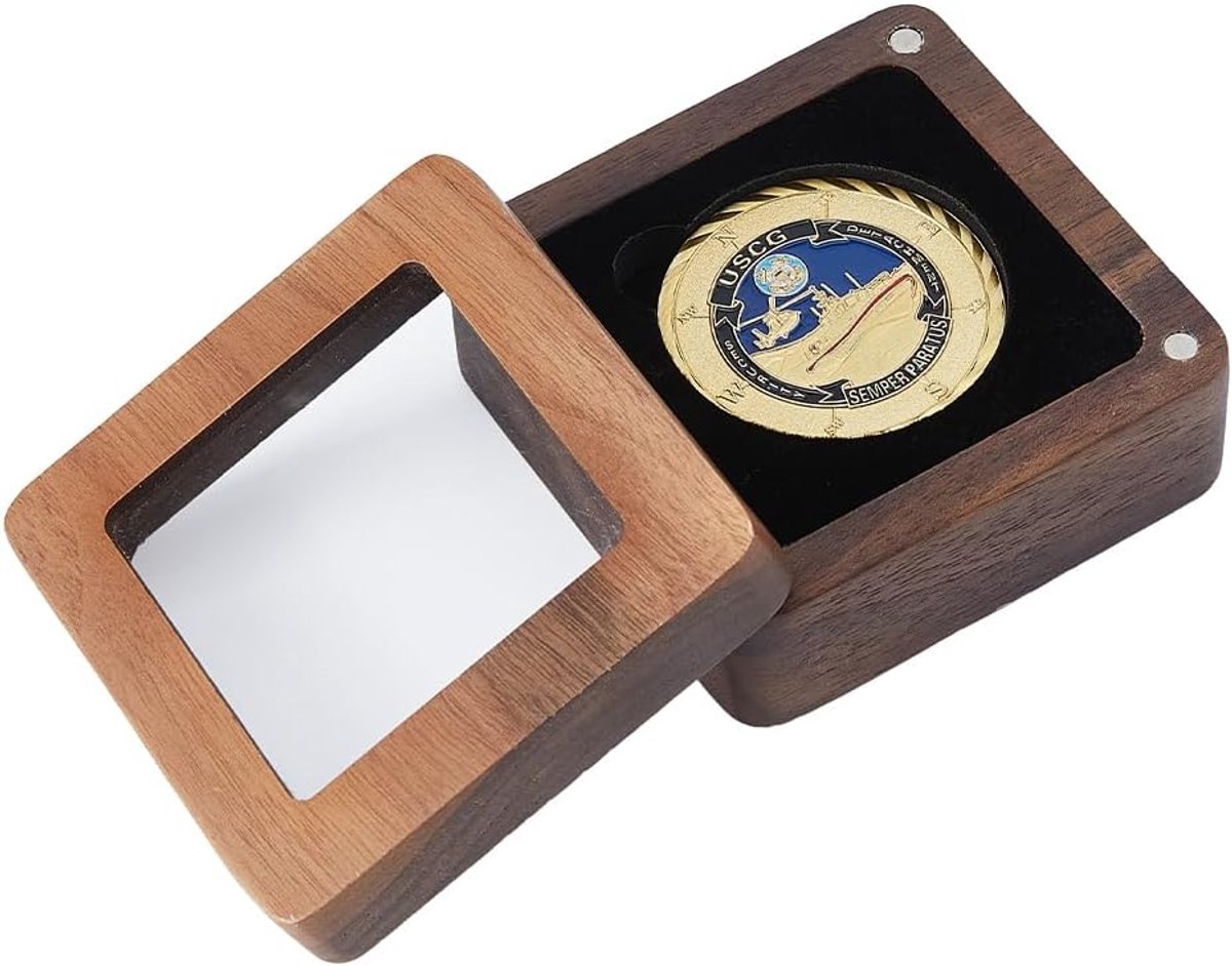 Munten Opbergkoffer - Display Case - Collectie Presentatie - Acryl Clear Venster - 40mm Slot - Zwart