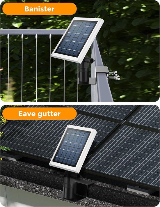 Beugel voor buitencamera met afvoersleuf - Universele beveiligingscamerabeugel, geschikt voor camera's op batterijen en zonnepanelen, boorvrije verstelbare beugel, 1 stuk - wit van Merkloos — afbeelding 5