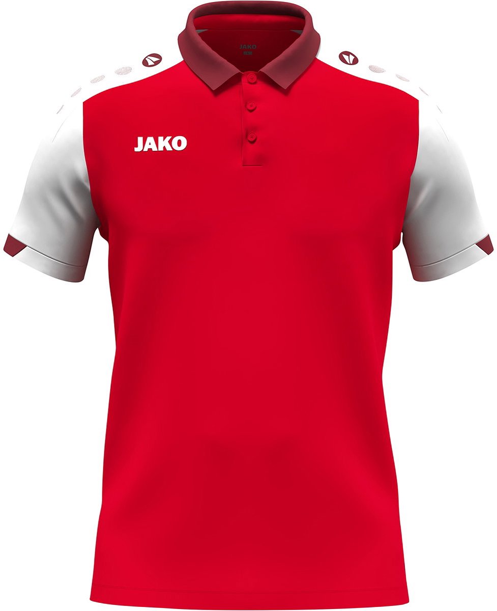 Jako Dynamic Polo Heren - Rood / Wit / Donkerrood | Maat: XXL