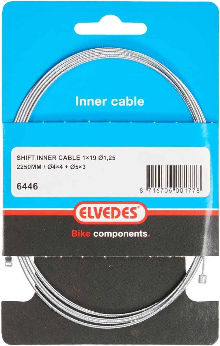 Binnenkabel Fiets - Schakel Kabel - Soepel Schakelen - Gegalvaniseerd Staal - 225 cm - Metaal