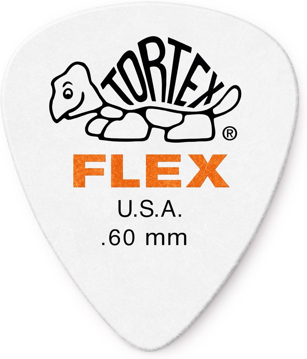 Gitaar Plectrums - Flex Plectrums - Muziek Maken - Mat Grip Oppervlak - 0.60 mm - Wit
