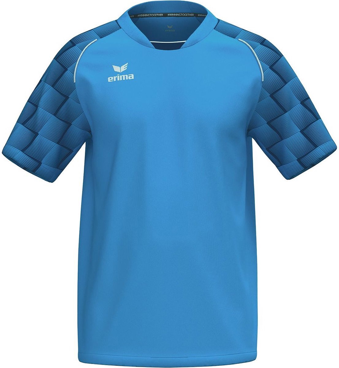 Erima Evo Star Shirt Korte Mouw Kinderen - Curaçao / New Navy | Maat: 128
