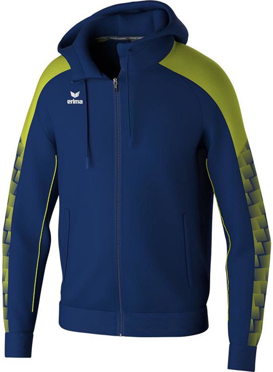 Erima Evo Star Trainingsjack Met Capuchon Heren - Marine / Lime | Maat: XL