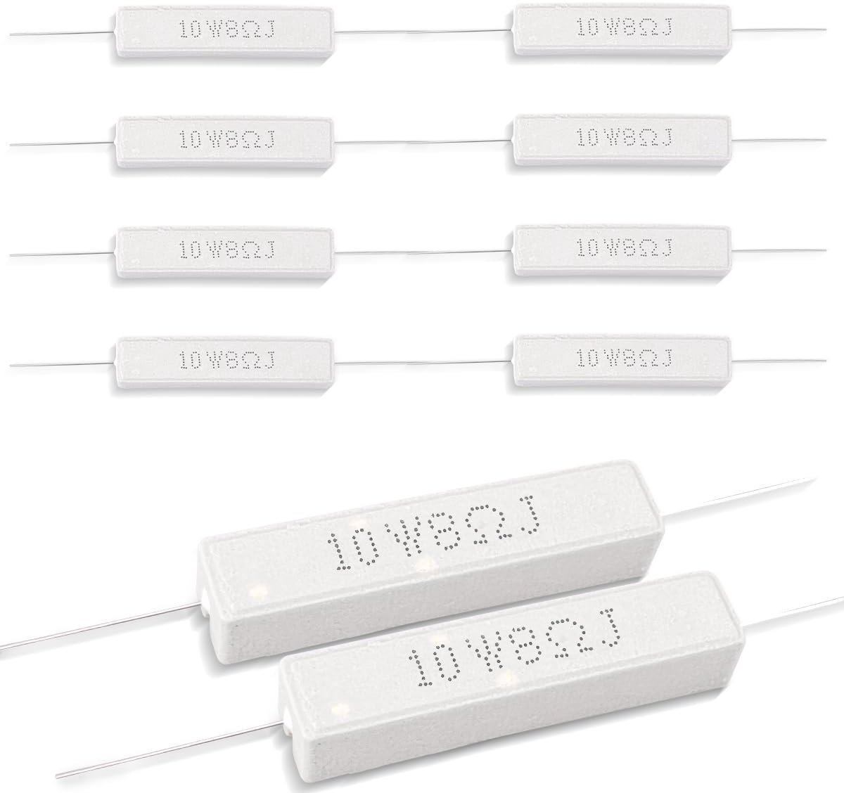 Keramische Weerstanden - Cement Weerstanden - DIY Projecten - 10W Vermogen - 8 Ohm