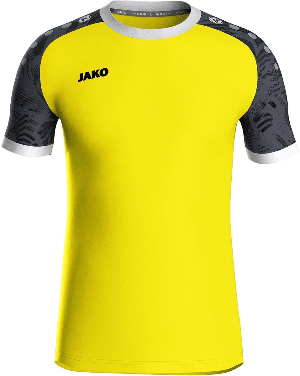 Jako Iconic Shirt Korte Mouw Heren - Zachtgeel / Zwart | Maat: XL