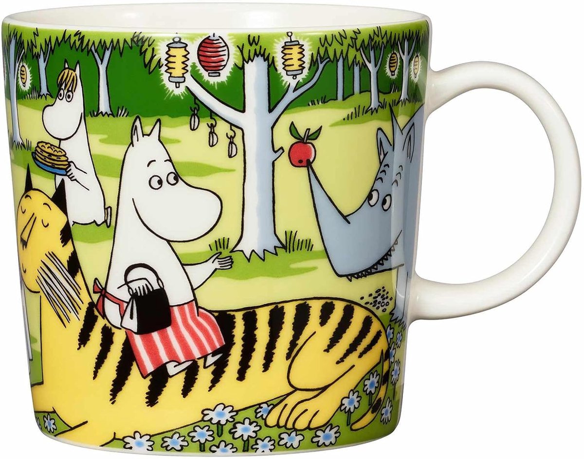 Mumin Beker - Koffie mok - Thuis gebruik - Vaatwasmachinebestendig - 03 liter - Geel Groen