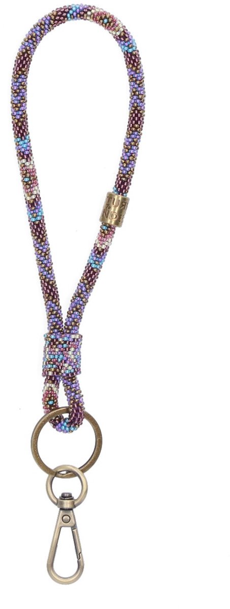 Return to Sender | Telefoonkoord - Beaded Trisha - Lavendel / Blauw