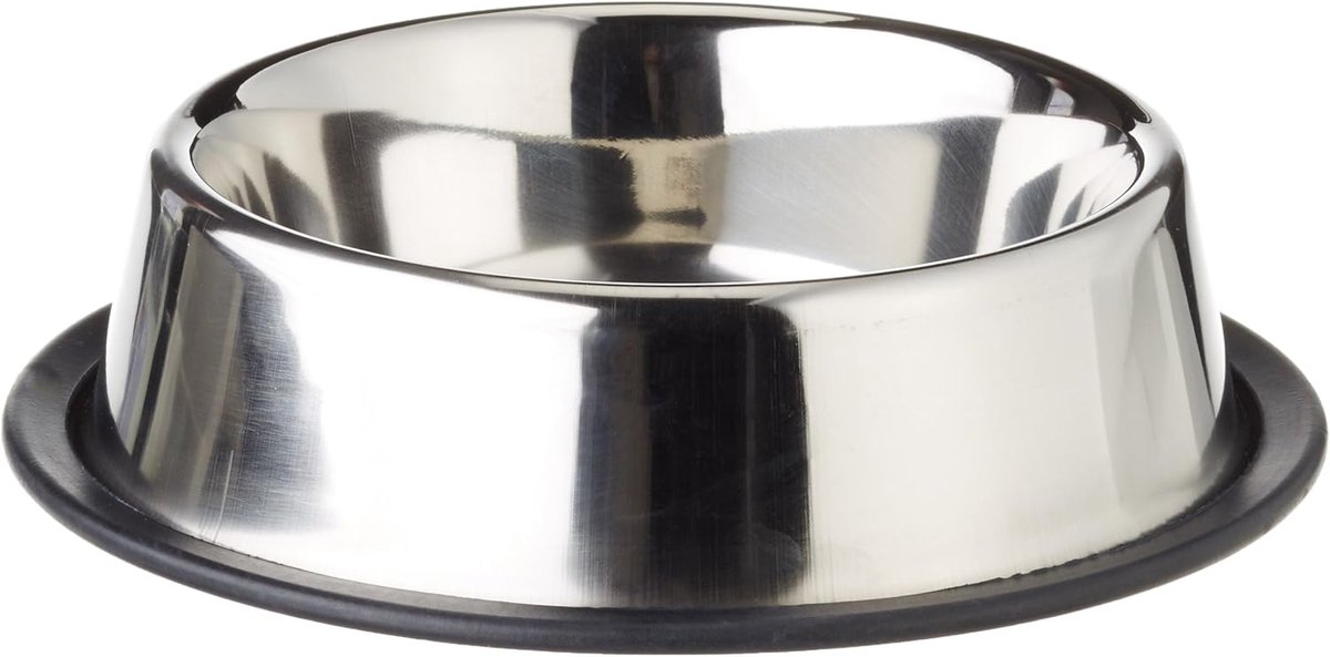 Honden Voerbak - Honden Nap - Voeren en Drinken - Antislip Rubberen Rand - 145 cm Diameter - Zilverkleurig