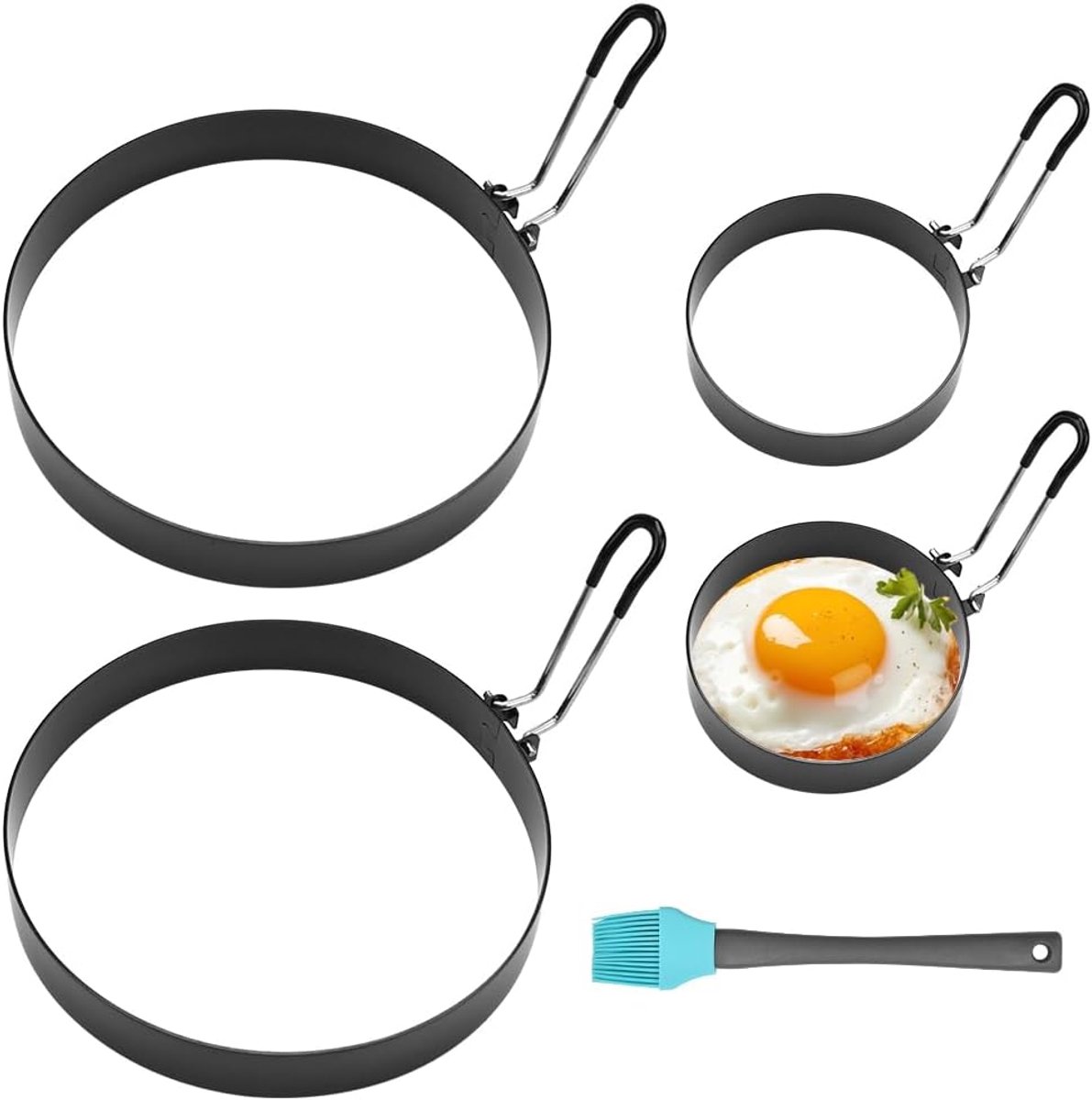 Omeletvorm - Eivorm - Ontbijt maken - Antiaanbaklaag - Rechthoekig prisma - Zwart