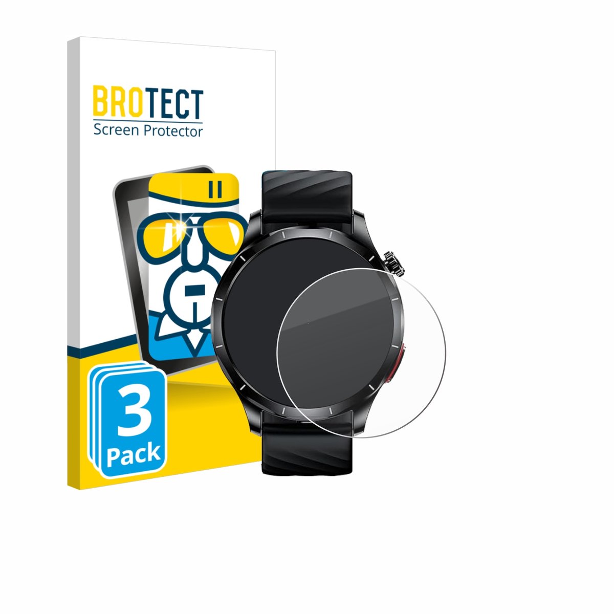 BROTECT - Glas Screenprotector voor Lgnitek Aegis S1 1.43" - Gehard Beschermglas 9H 3 Stuks