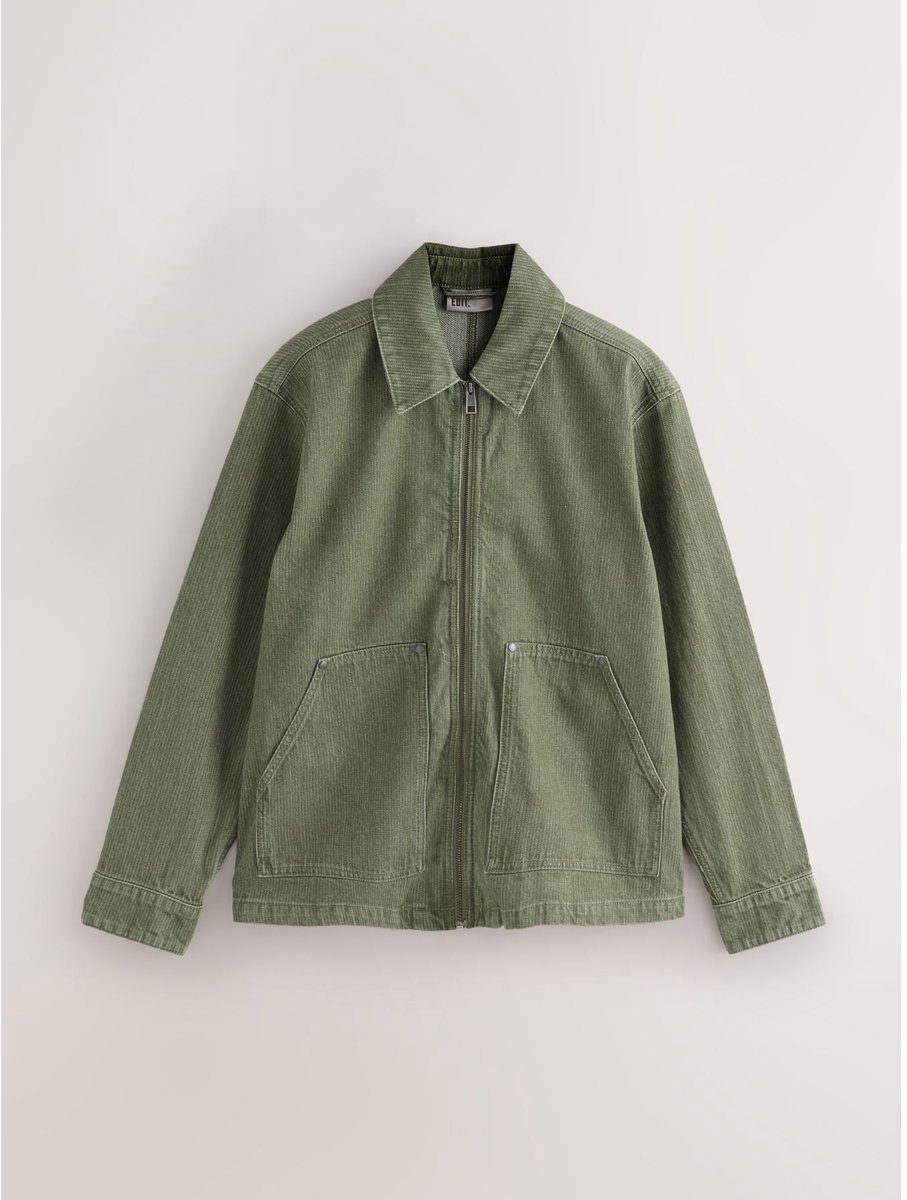 Next - Heren - EDIT jack met rits - Groen