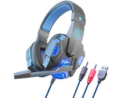 SY830 Gaming-koptelefoon met microfoon, rode ledverlichting, USB- en 3,5 mm-aansluiting, bedrade gaming-headset (rood)