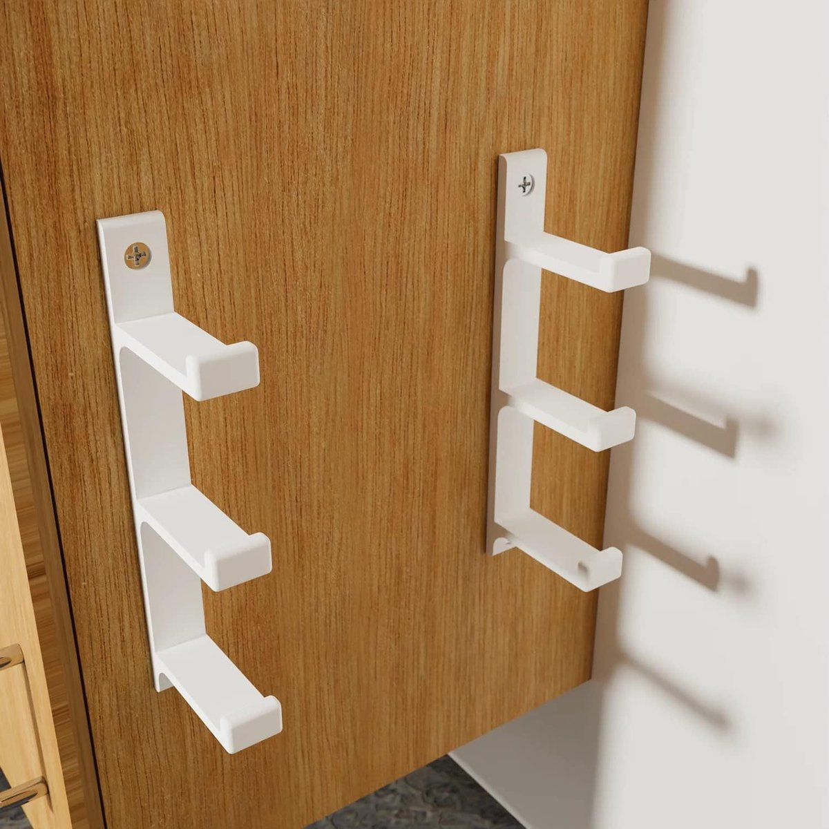Keukenrolhouder - Folie houder - Keuken organiseren - Met 4 haken - Wit